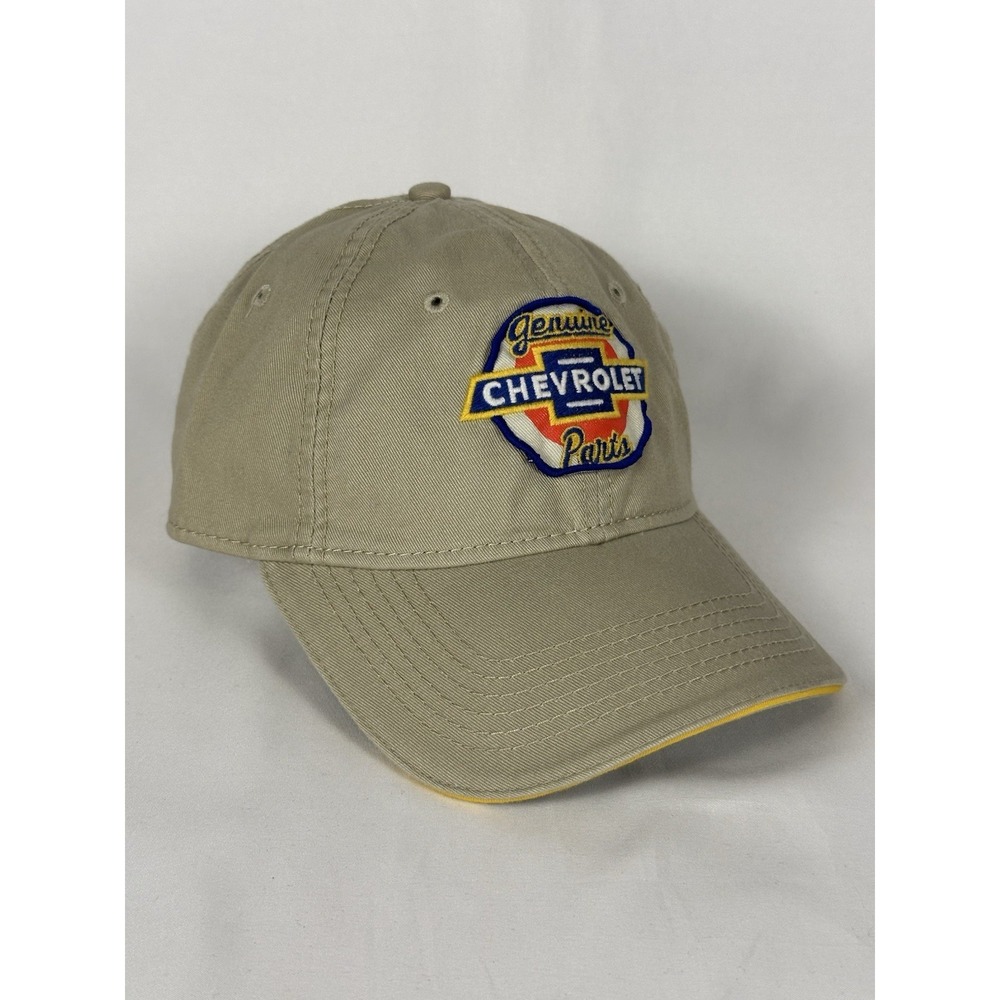 Chevrolet Genuine Parts Snapback Hat Khaki Baseball Dad Cap Patch Logo
